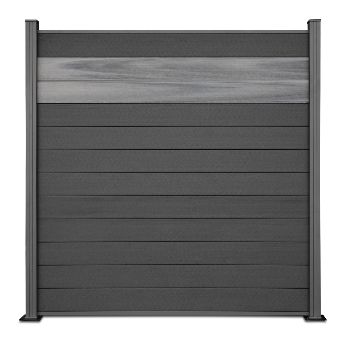 WPC Sichtschutzzaun 180x180cm Dark Grey - Inkl. 2 Pfosten
